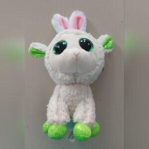 Ty Beanie Boo Mary Plush Lamb Toy - Pink & Green Soft Stuffed Animal for Kids